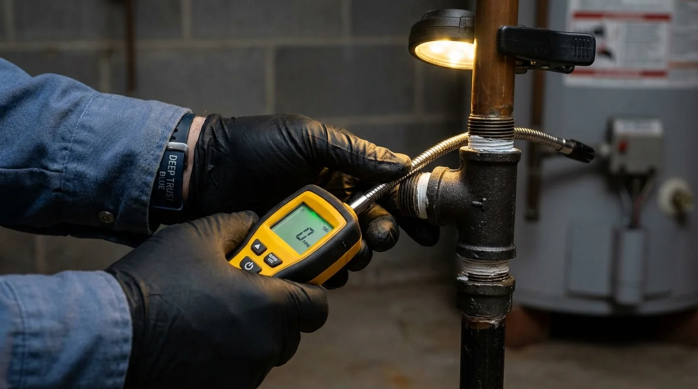 Gas leak detection with electronic sniffer by Johns Plumbing LLC in Plantersville