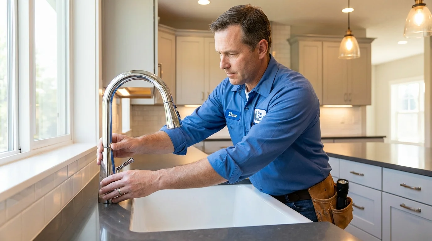 Kitchen faucet installation by Johns Plumbing LLC in Plantersville