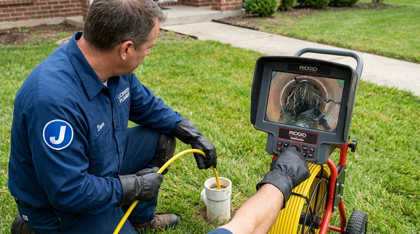 Sewer camera inspection being performed by Johns Plumbing LLC in Plantersville
